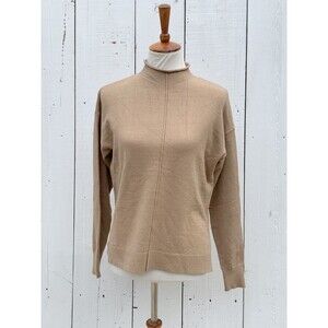 One Grey Day Women's Light Brown Stretchy Long Sleeve Turtleneck Sweater Sz S